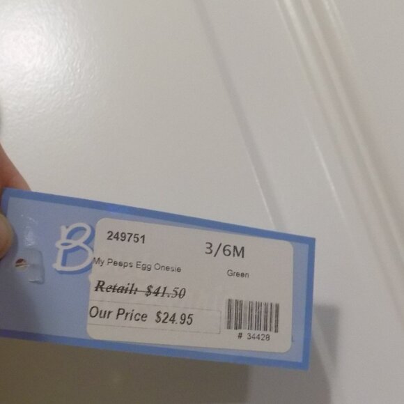 BOYS N BERRIES Green Striped Knit Romper Easter Spring Chick Egg Sz 3-6M NWT - Picture 3 of 6